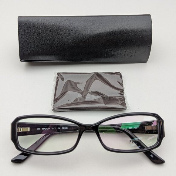🕶️Made in Italy! Fendi F974 Black Eyeglasses 53/14 135EUBOX21🕶️